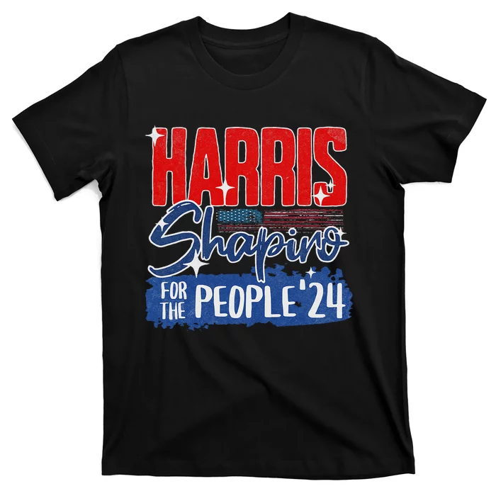 Kamala Harris Shapiro 2024 For The People Patriotic Us Flag T-Shirt