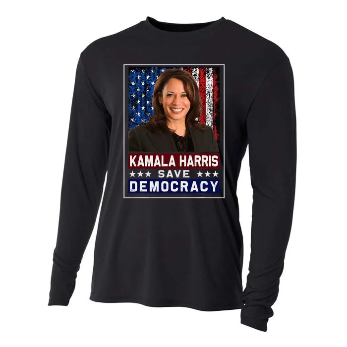 Kamala Harris Save Democracy Cooling Performance Long Sleeve Crew