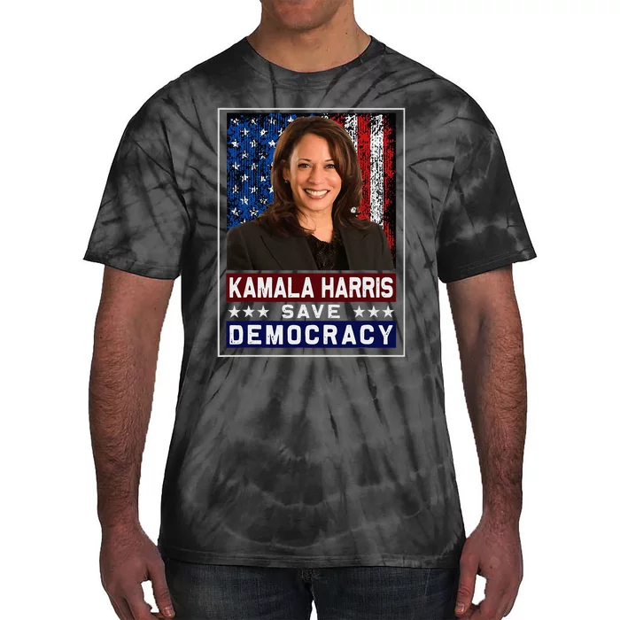 Kamala Harris Save Democracy Tie-Dye T-Shirt