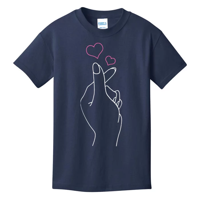 KPop Hand Symbol Heart KDrama Korean Pop Music Fan Gift Kids T-Shirt