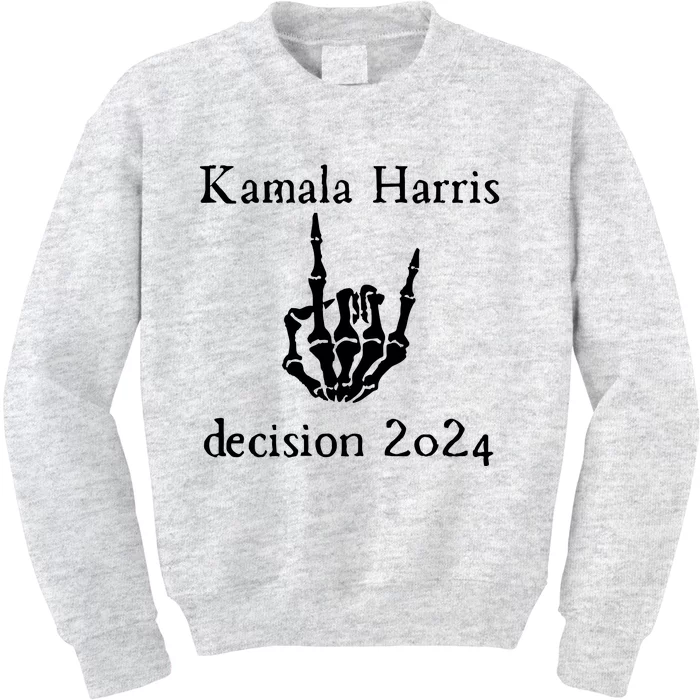 Kamala Harris Skeleton Hand Decision 2024 Kids Sweatshirt