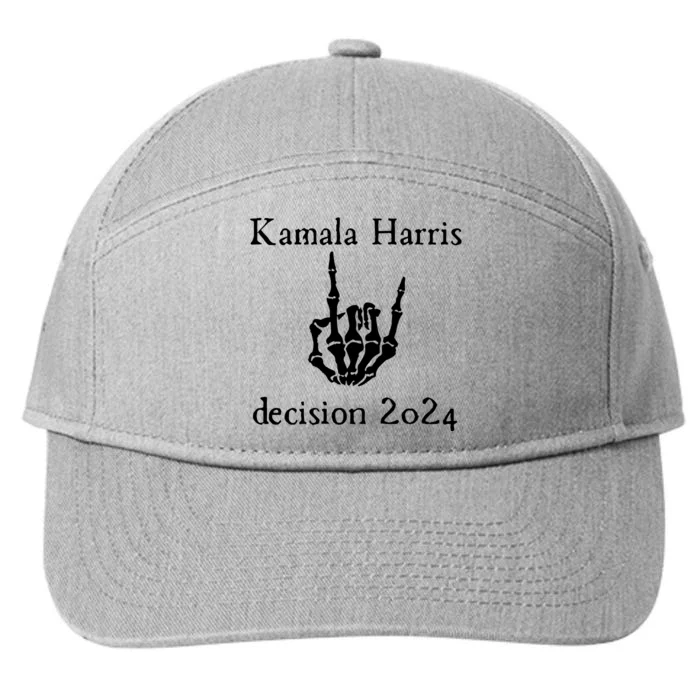 Kamala Harris Skeleton Hand Decision 2024 7-Panel Snapback Hat