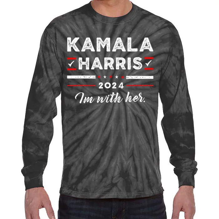 Kamala Harris Support IM With Her Vote Kamala Harris 2024 Tie-Dye Long Sleeve Shirt