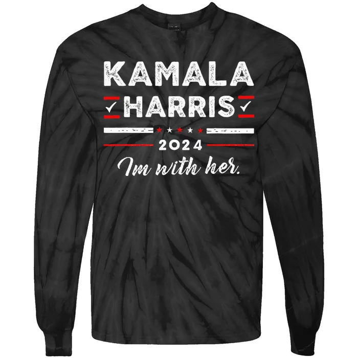 Kamala Harris Support IM With Her Vote Kamala Harris 2024 Tie-Dye Long Sleeve Shirt