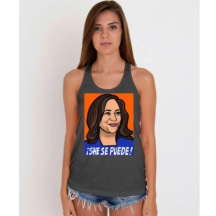 Kamala Harris She Se Puede Women's Knotted Racerback Tank