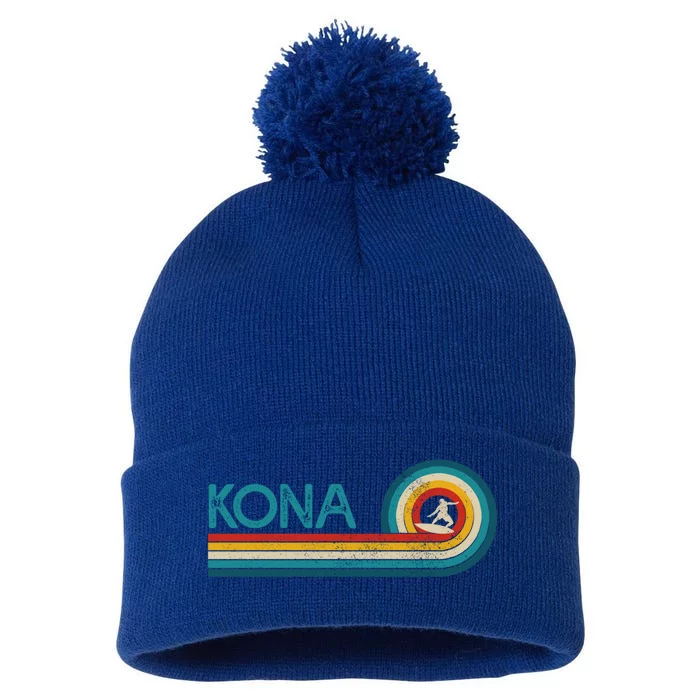 Kona Hawaii Surf Vintage Beach Surfer Surfing Gift Pom Pom 12in Knit Beanie