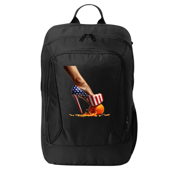 Kamala Heels Stepping On Orange Gift City Backpack