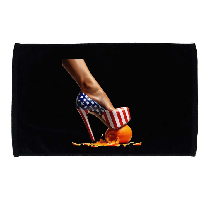 Kamala Heels Stepping On Orange Gift Microfiber Hand Towel