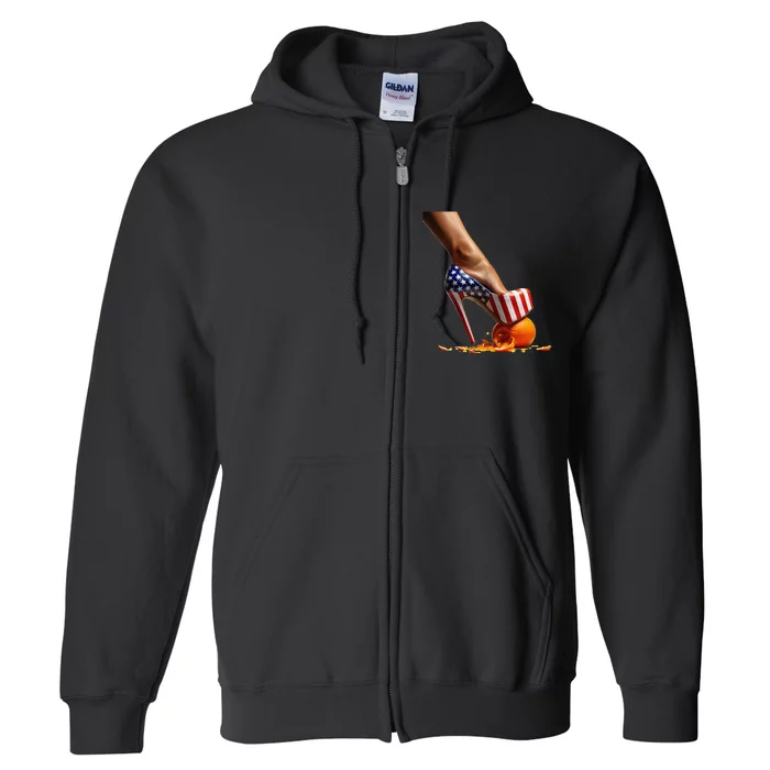 Kamala Heels Stepping On Orange Gift Full Zip Hoodie