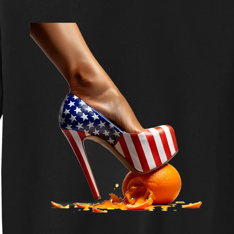 Kamala Heels Stepping On Orange Sweatshirt