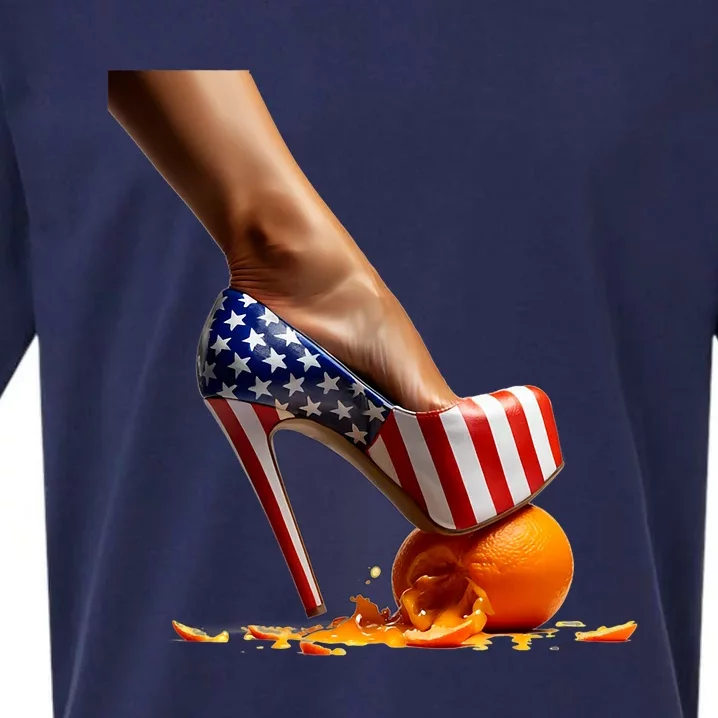 Kamala Heels Stepping On Orange Sueded Cloud Jersey T-Shirt