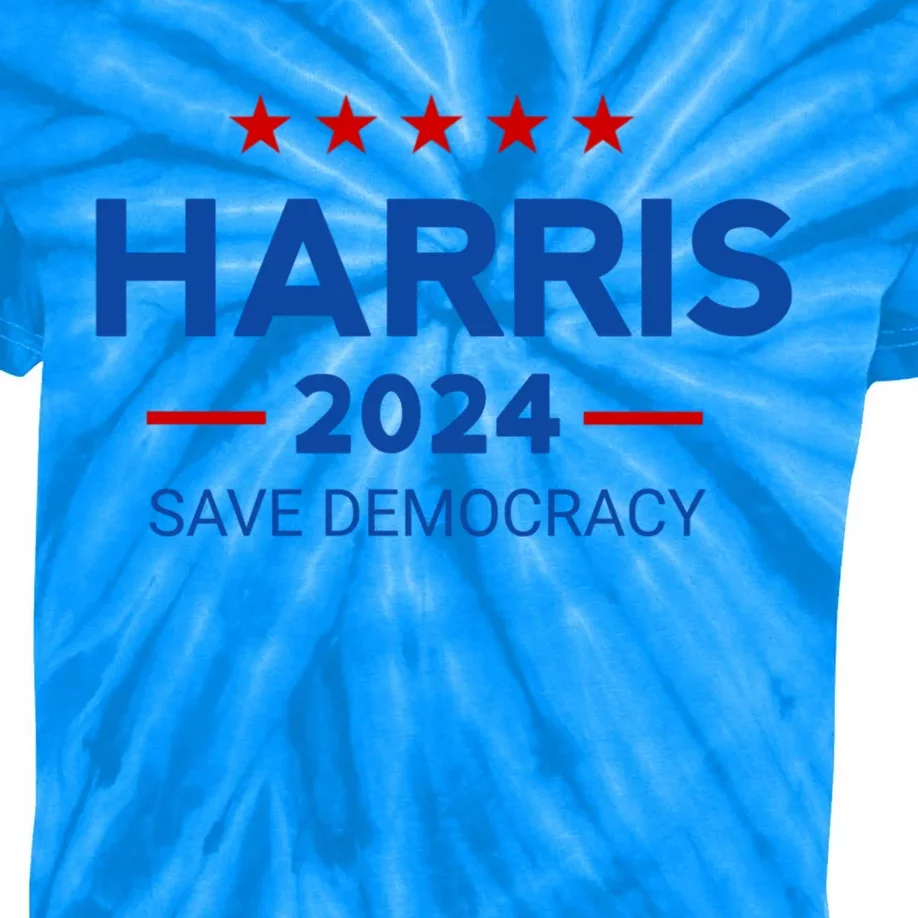 Kamala Harris Save Democracy 2024 For President Campaign Gift Kids Tie-Dye T-Shirt