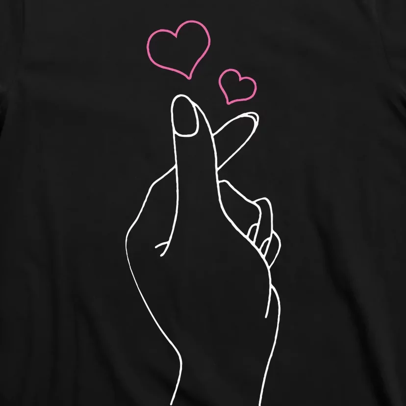 Kpop Hand Symbol Heart Kdrama Korean Pop Music Fan Gift T-Shirt