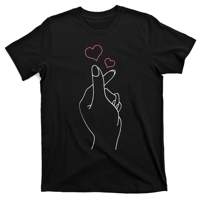 Kpop Hand Symbol Heart Kdrama Korean Pop Music Fan Gift T-Shirt