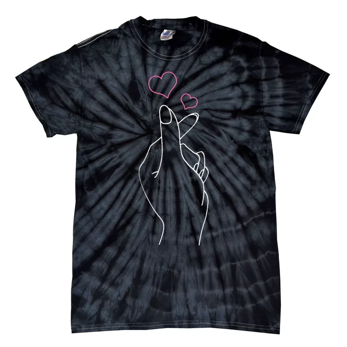 Kpop Hand Symbol Heart Kdrama Korean Pop Music Fan Gift Tie-Dye T-Shirt