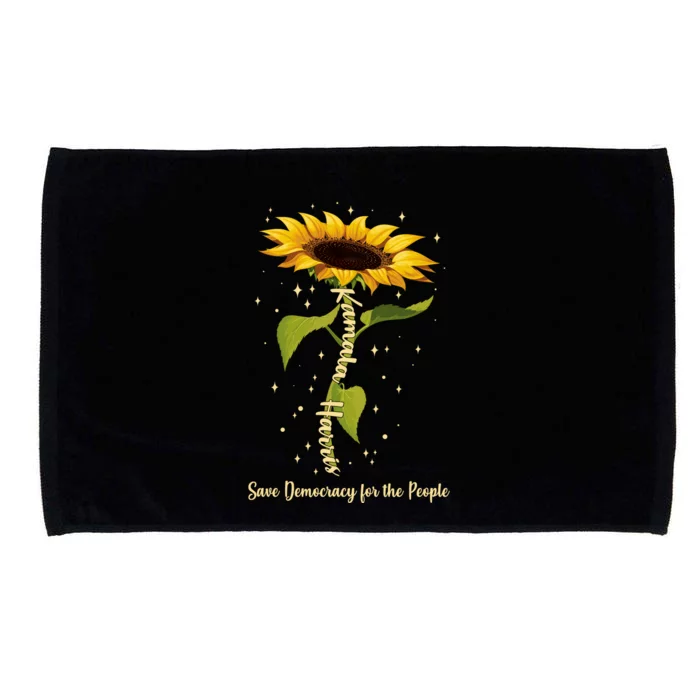 Kamala Harris Save Democracy For The People Sunflower Microfiber Hand Towel