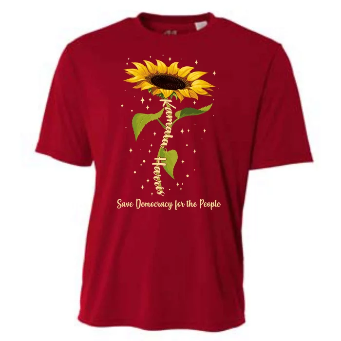 Kamala Harris Save Democracy For The People Sunflower Cooling Performance Crew T-Shirt