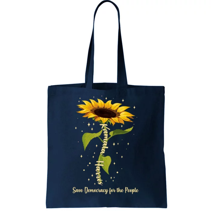 Kamala Harris Save Democracy For The People Sunflower Tote Bag