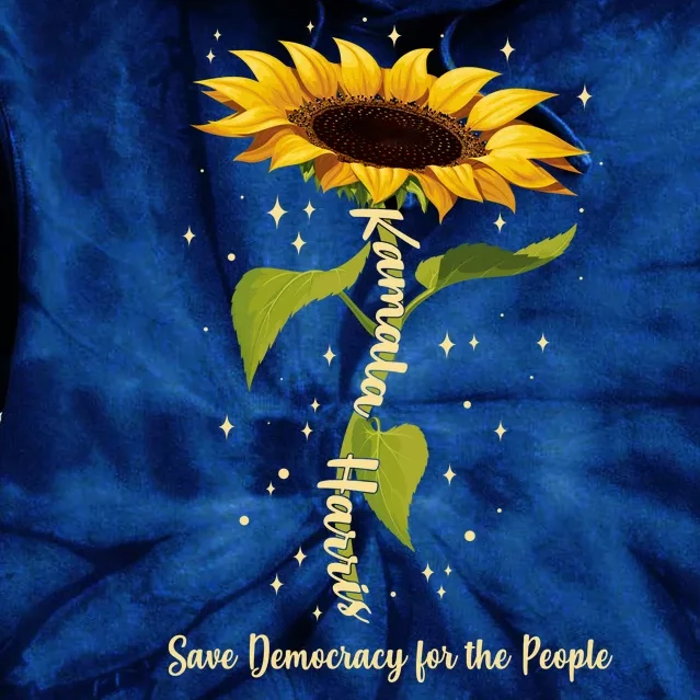 Kamala Harris Save Democracy For The People Sunflower Tie Dye Hoodie