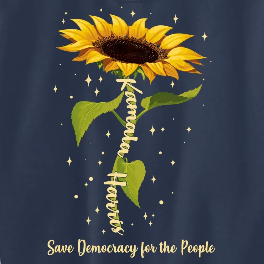 Kamala Harris Save Democracy For The People Sunflower Kids Sweatshirt