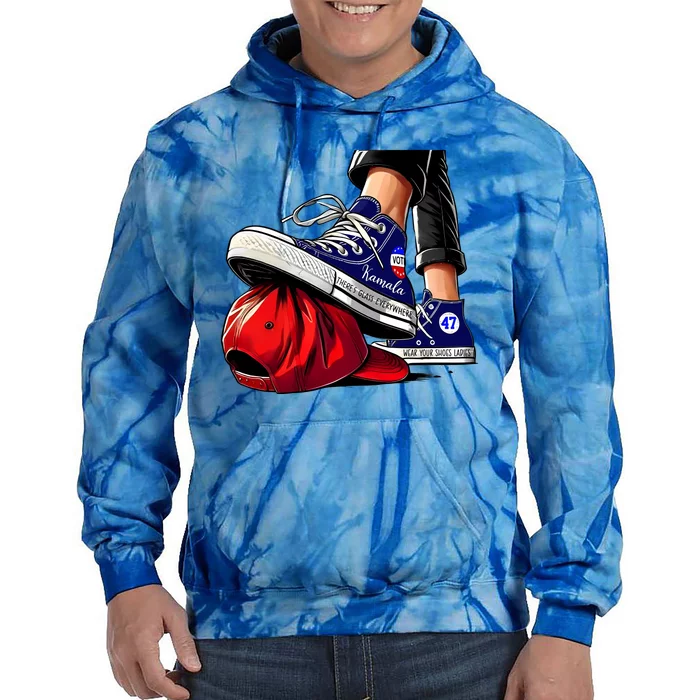 Kamala Harris Supporter There Glass Everywhere Tie Dye Hoodie