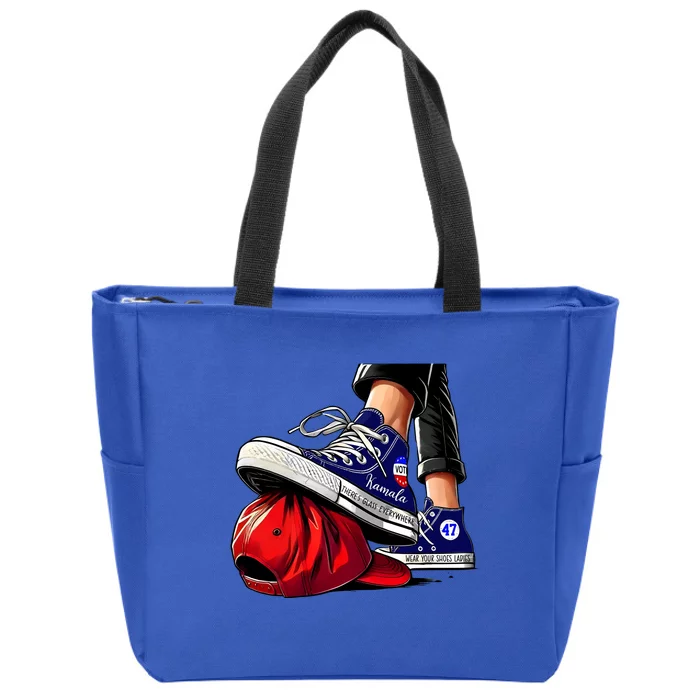 Kamala Harris Supporter There Glass Everywhere Zip Tote Bag