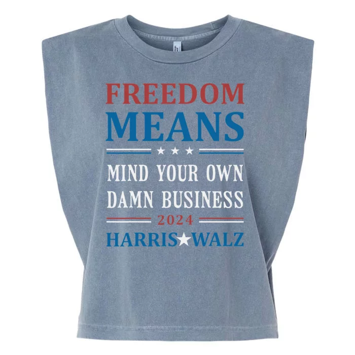 Kamala Harris Tim Walz Mind Your Own Damn Business Vintage Garment-Dyed Women's Muscle Tee