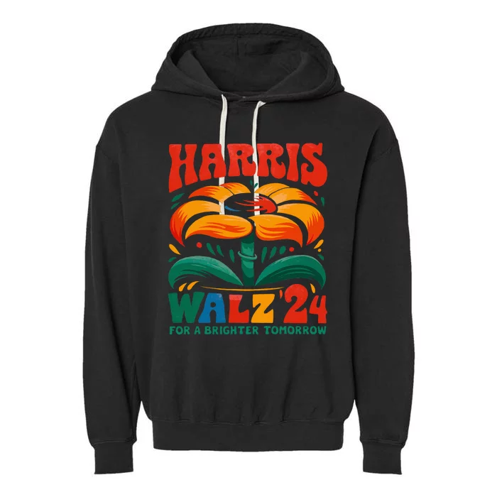 Kamala Harris Tim Walz 2024 Peace Lgbt Harris Walz Waltz Garment-Dyed Fleece Hoodie