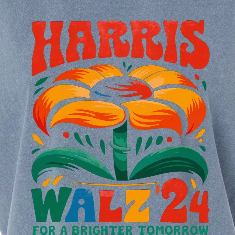 Kamala Harris Tim Walz 2024 Peace Lgbt Harris Walz Waltz Garment-Dyed Women's Muscle Tee