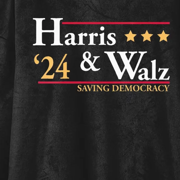 Kamala Harris Tim Walz Saving Democracy Election Campaign Hooded Wearable Blanket