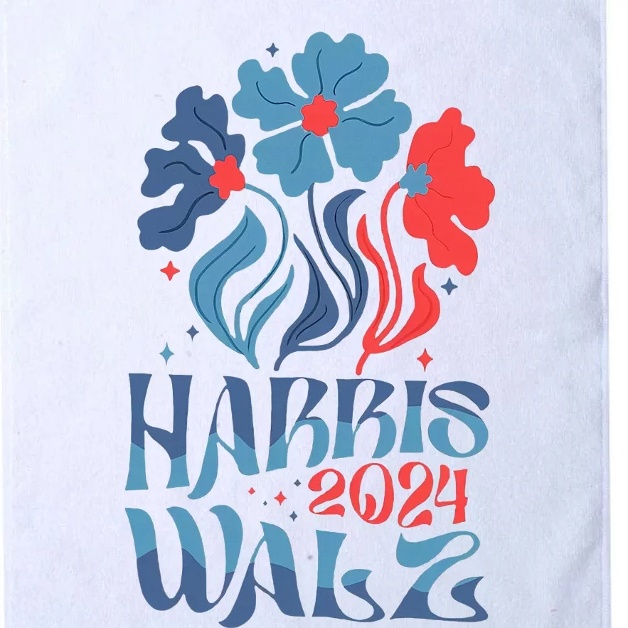 Kamala Harris Tim Walz 2024 Boho Aesthetic Harris Waltz 2024 Platinum Collection Golf Towel