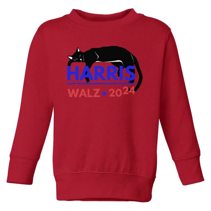 Kamala Harris Tim Walz Harris Waltz 2024 Harris Cat Toddler Sweatshirt