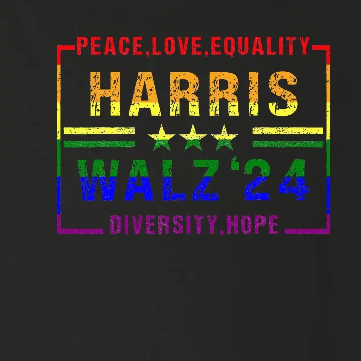 Kamala Harris Tim Walz 2024 Peace Lgbt Harris Walz Waltz Toddler Long Sleeve Shirt