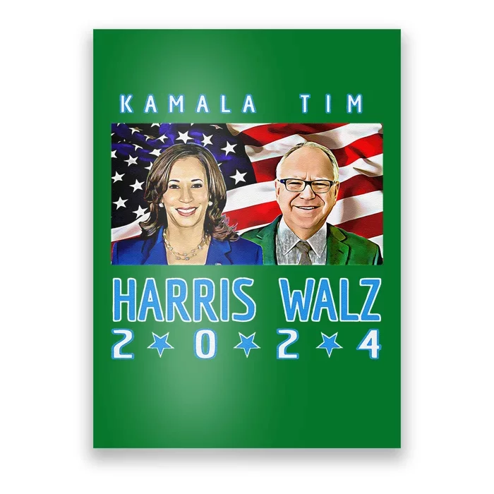 Kamala Harris Tim Walz The 2024 Democratic Party Nov 5 Win Poster