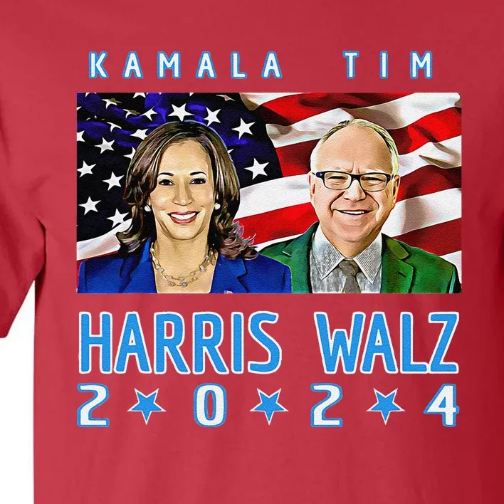 Kamala Harris Tim Walz The 2024 Democratic Party Nov 5 Win Tall T-Shirt