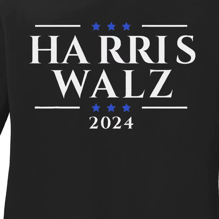 Kamala Harris Tim Walz Waltz Ladies Long Sleeve Shirt