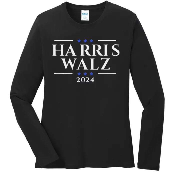 Kamala Harris Tim Walz Waltz Ladies Long Sleeve Shirt