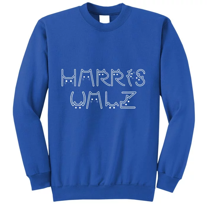 Kamala Harris Tim Walz Waltz Cat Letter Font Design 2024 Sweatshirt