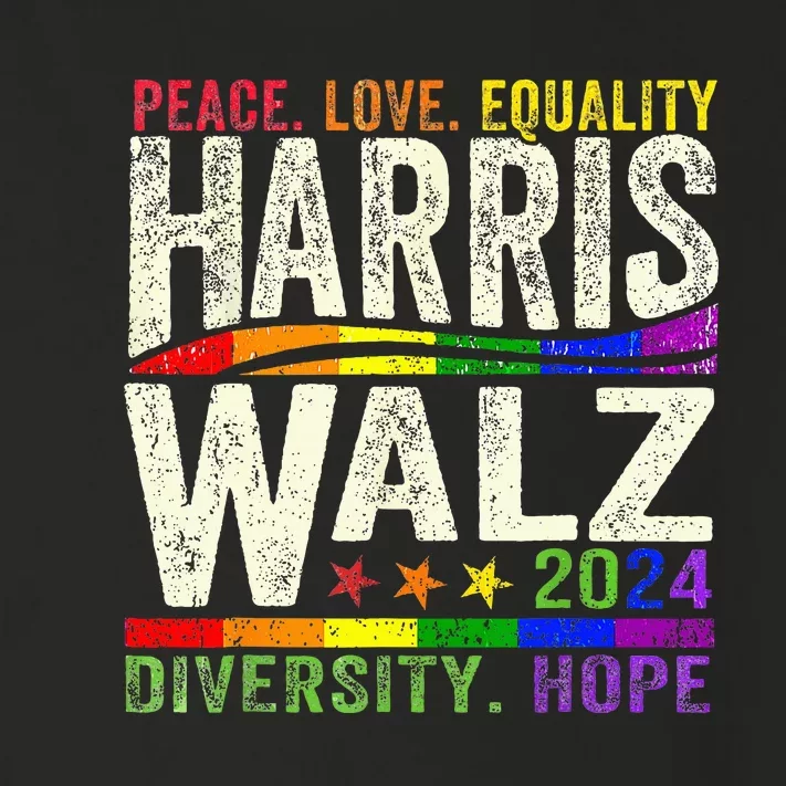 Kamala Harris Tim Walz 2024 Peace Lgbt Harris Walz Toddler Long Sleeve Shirt