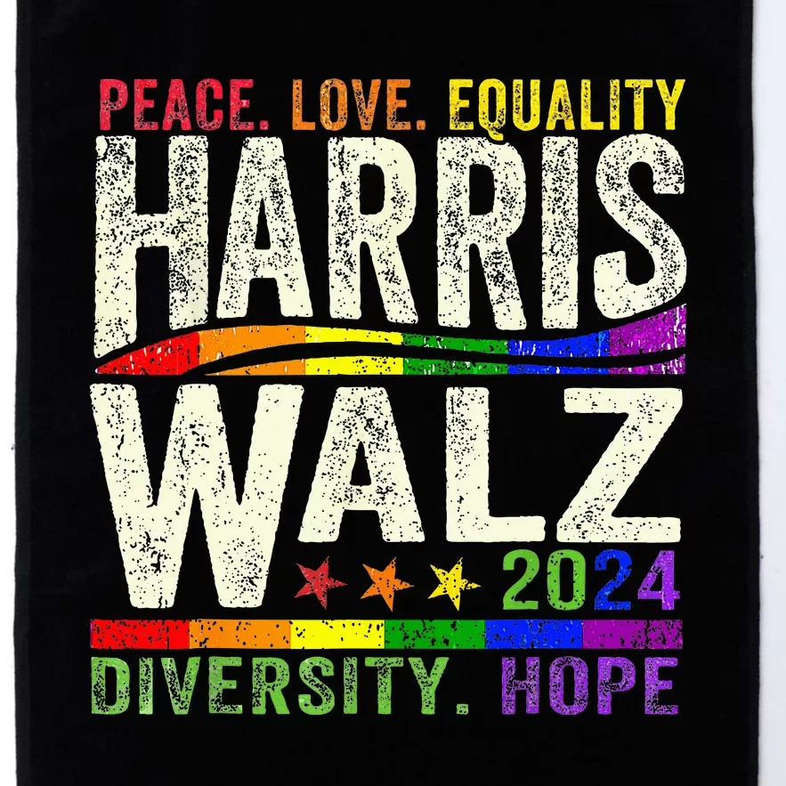 Kamala Harris Tim Walz 2024 Peace Lgbt Harris Walz Platinum Collection Golf Towel