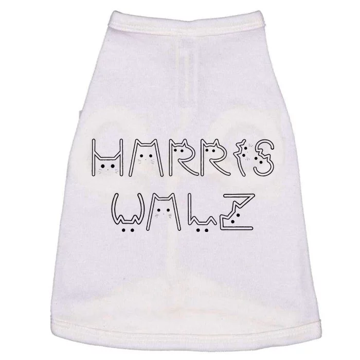 Kamala Harris Tim Walz Waltz Cat Letter Font Design 2024 Doggie Tank