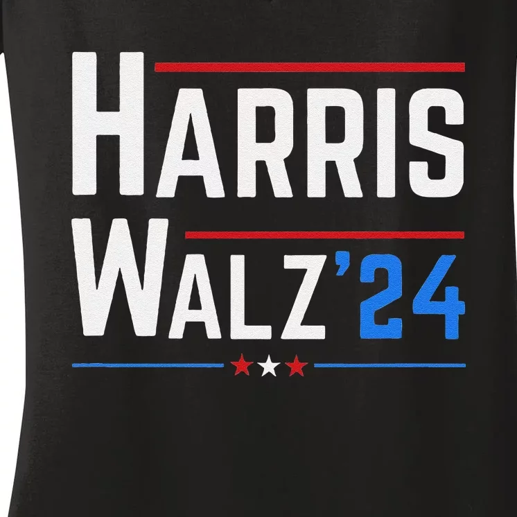 Kamala Harris Tim Walz Waltz Election 2024 Women's V-Neck T-Shirt