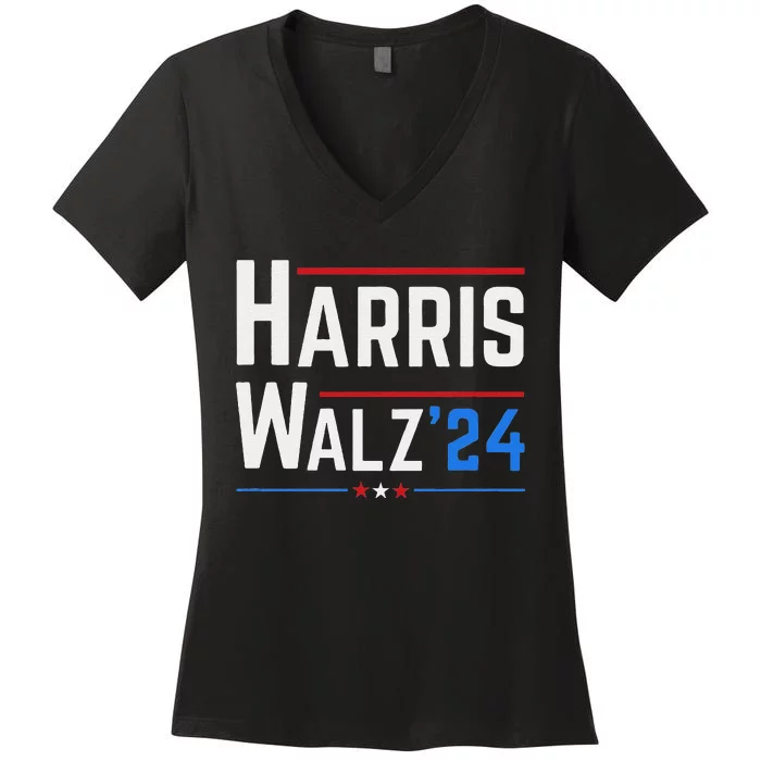 Kamala Harris Tim Walz Waltz Election 2024 Women's V-Neck T-Shirt