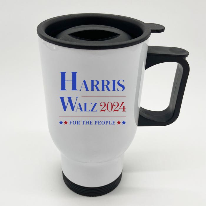 Kamala Harris Tim Walz Waltz Election Party Wear Front & Back Stainless Steel Travel Mug