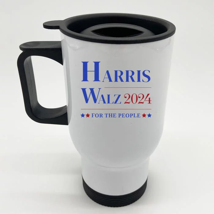 Kamala Harris Tim Walz Waltz Election Party Wear Front & Back Stainless Steel Travel Mug