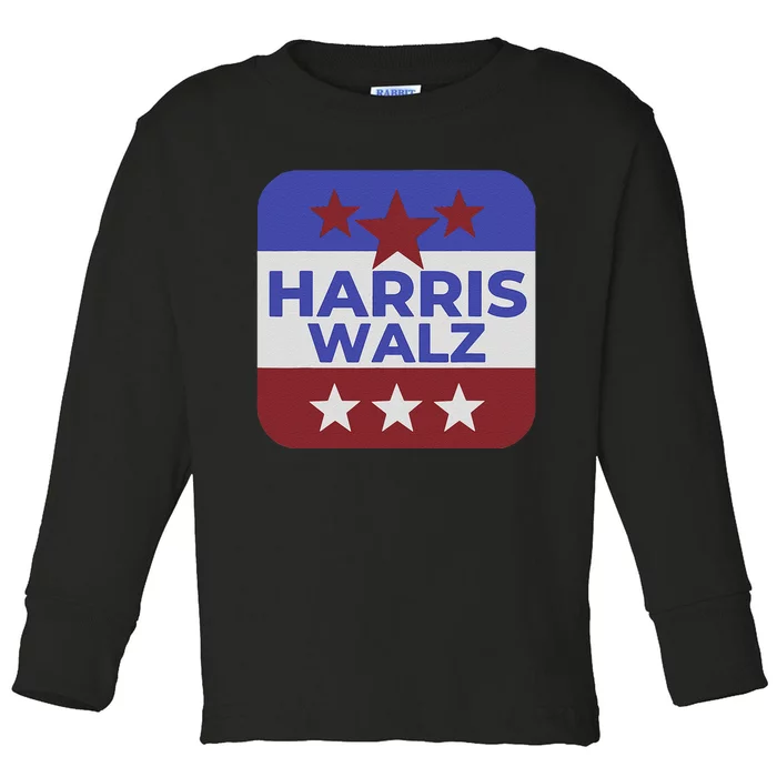 Kamala Harris Tim Walz Waltz Election Party Wear Toddler Long Sleeve Shirt