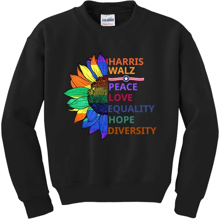 Kamala Harris Tim Walz Waltz Kids Sweatshirt