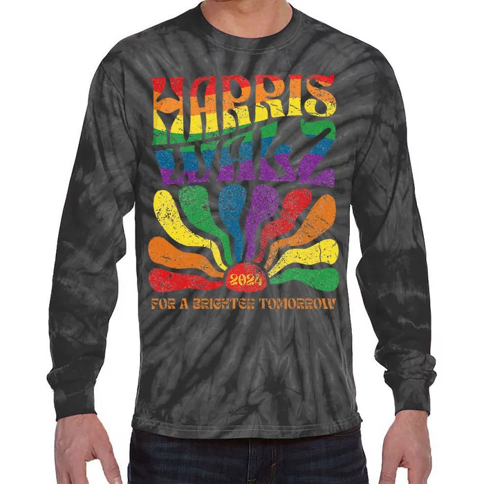 Kamala Harris Tim Waltz 2024 Tie-Dye Long Sleeve Shirt