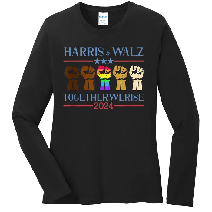 Kamala Harris Tim Walz 2024 Election Lgbt Harris Walz Waltz Ladies Long Sleeve Shirt