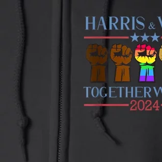 Kamala Harris Tim Walz 2024 Election Lgbt Harris Walz Waltz Full Zip Hoodie